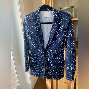 NWT Court & Rowe scatter dot blazer, navy w/ white polka dots, size 0